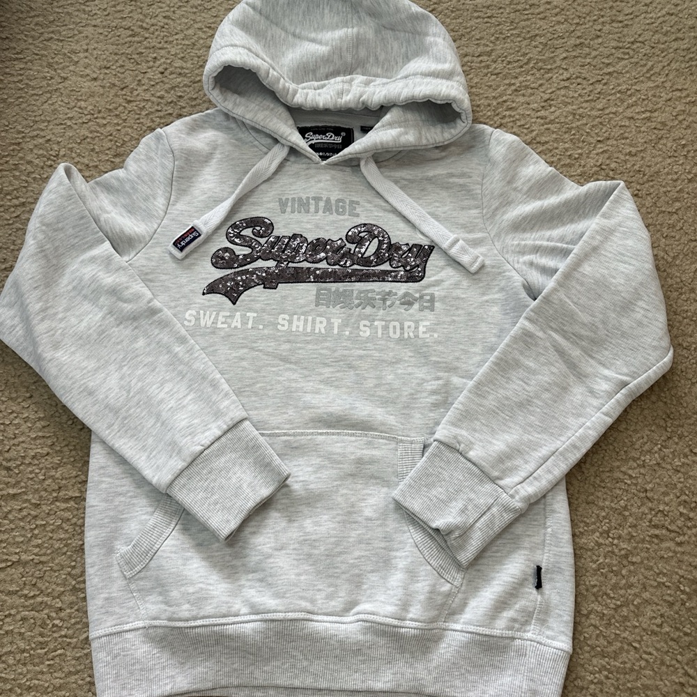 Superdry Light Gray Vintage Hoodie